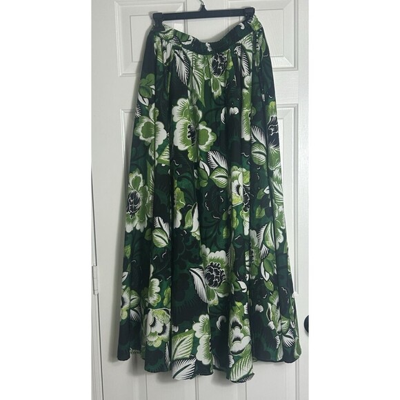 Cato Lime Green Paisley Floral Print Maxi Skirt Plus Size 18/20 - Picture 2 of 7